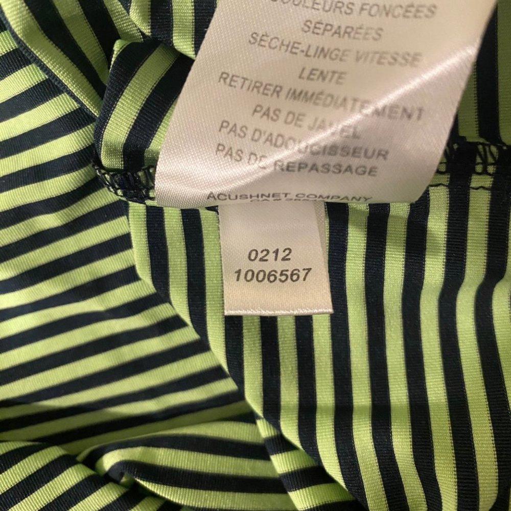 FootJoy FJ Blue Green Bengal Striped Performance Stretch Golf Polo Shirt Mens XL - Picture 8 of 10